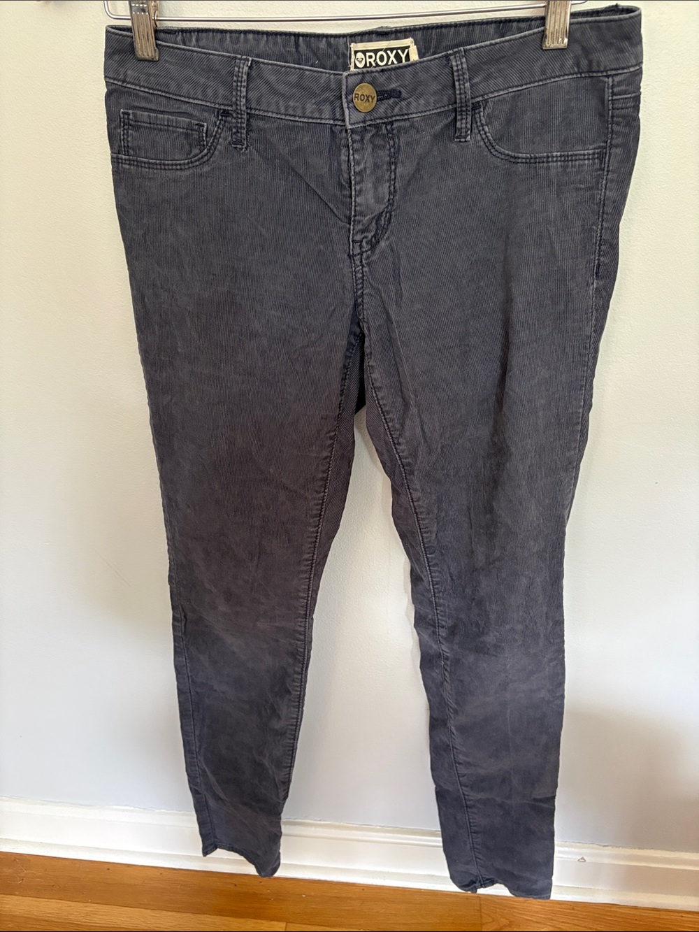 Roxy Women's Washed Charcoal Skinny corduroy Jeans